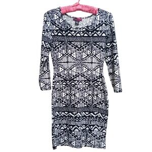 Say What Black And White Geometric Dress Y2K